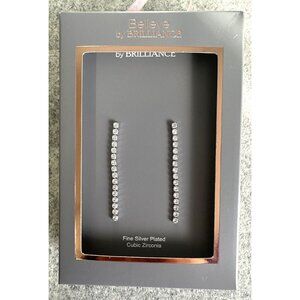 Believe by Brilliance Silver Plated Cubic Zirconia Drop Dangle Earrings Line